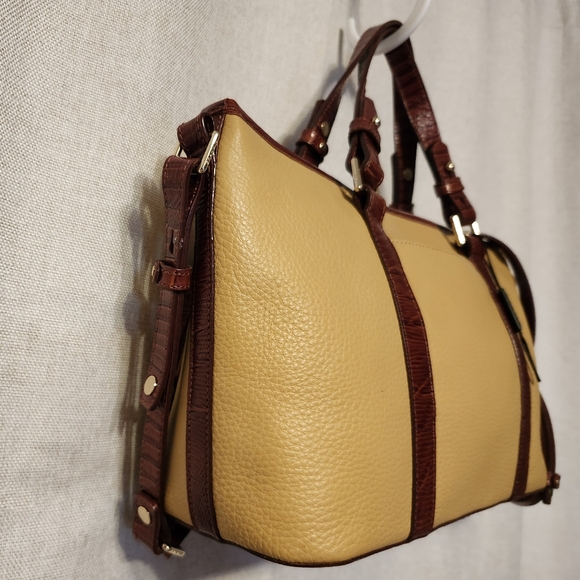 Brahmin Mini Asher Tote, LEATHER "Pimento Lady Vineyard Collection" EUC Tassels - Picture 9 of 16